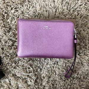 Pink leather Coach wristlet!